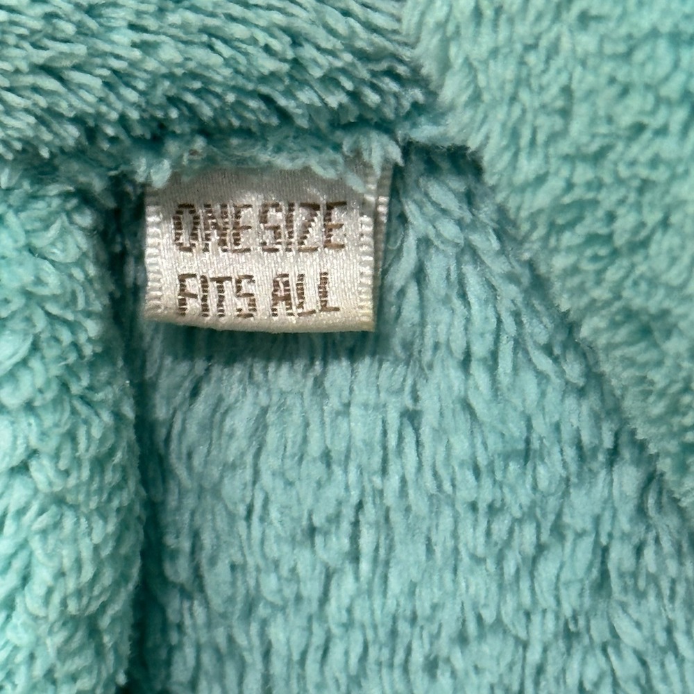 Vintage Aegean Apparel Spa Robe Womens One Size Blue Plush Fleece Quiet Luxury - Picture 8 of 11